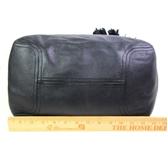 LARGE Michael Kors BLACK GENUINE LEATHER TASSEL SHOULDER BAG TOTE HANDBAG PURSE - Picture 13 of 15